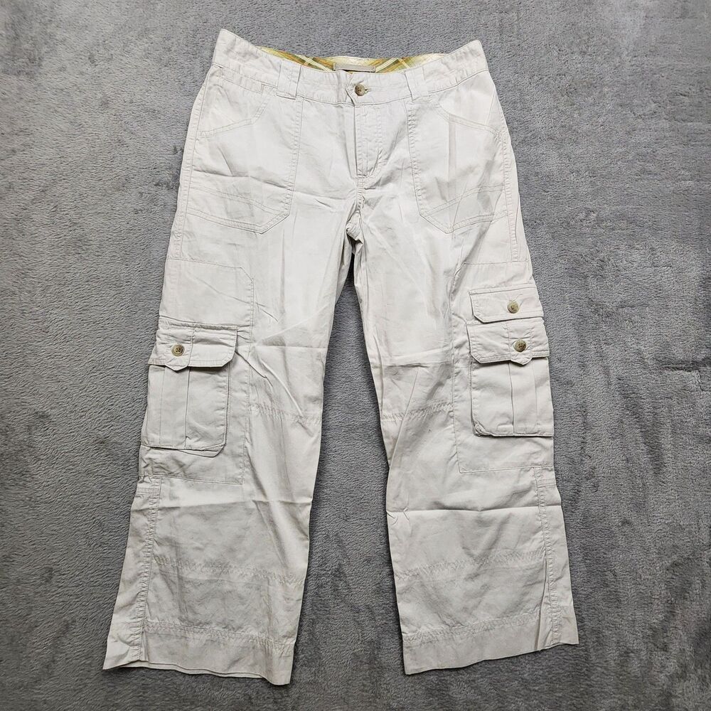Columbia Cape Kiwanda Womens 6 Cargo Capri Pants Tan Utility Hiking 100% Cotton